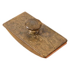 Tiffany Studios New York Zodiac Bronze Doré Rocker Blotter