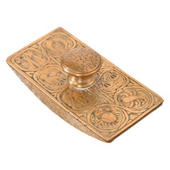 Tiffany Studios New York Zodiac Bronze Doré Rocker Blotter