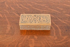 Tiffany Studios New York Zodiac Bronze Doré Stamp Box