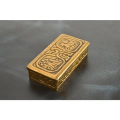 Tiffany Studios New York Zodiac Bronze Doré Stamp Box