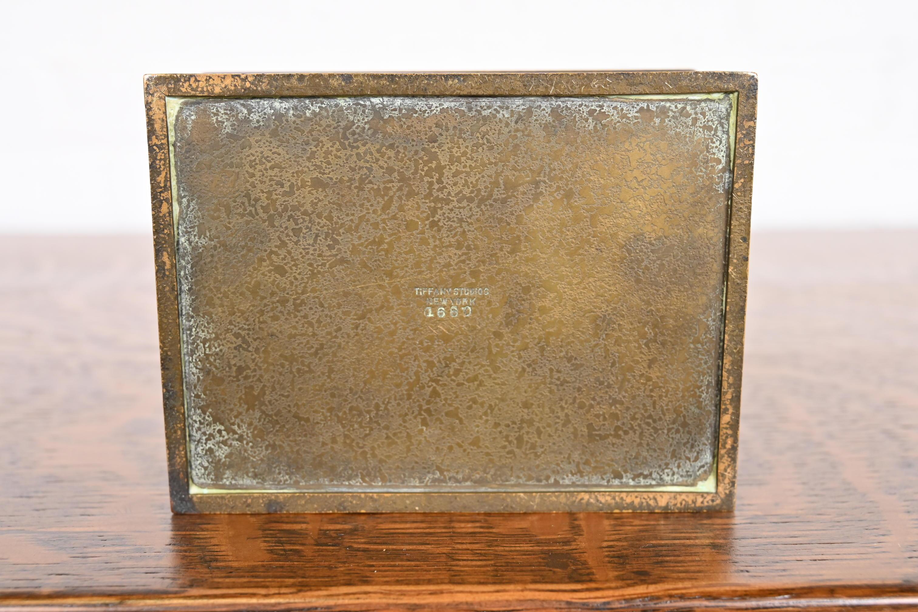 Tiffany Studios New York 'Zodiac' Bronze Five-Piece Desk Accessory Set For Sale 4
