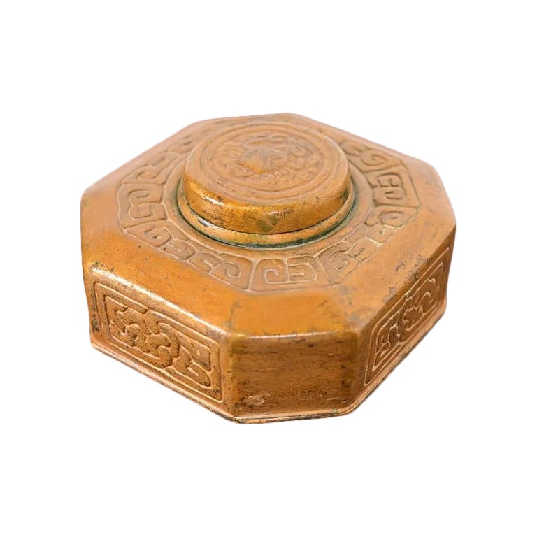 Tiffany Studios New York Zodiac Bronze Inkwell For Sale