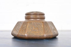 Tiffany Studios New York Zodiac Bronze Large Inkwell