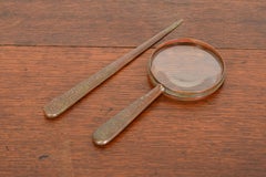 Tiffany Studios New York Zodiac Bronze Letter Opener & Magnifying Glass