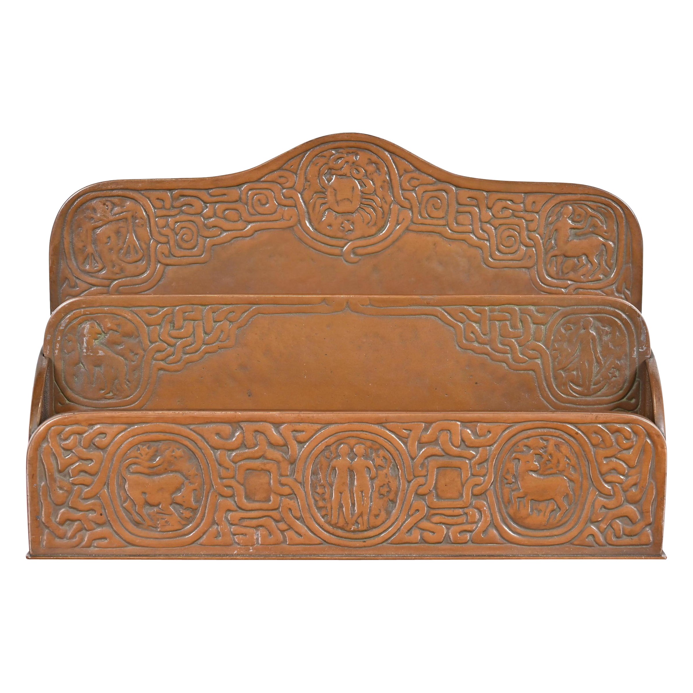 Tiffany Studios New York Zodiac Bronze Letter Rack