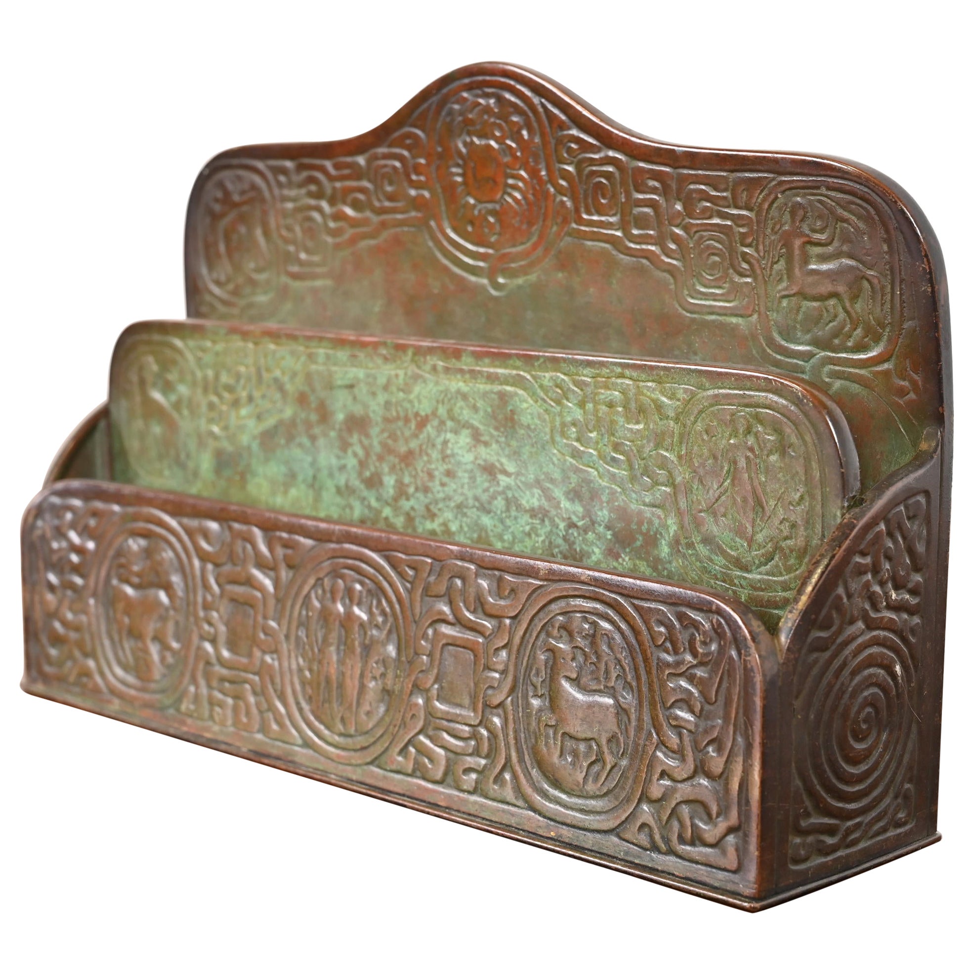 Tiffany Studios New York Zodiac Bronze Letter Rack