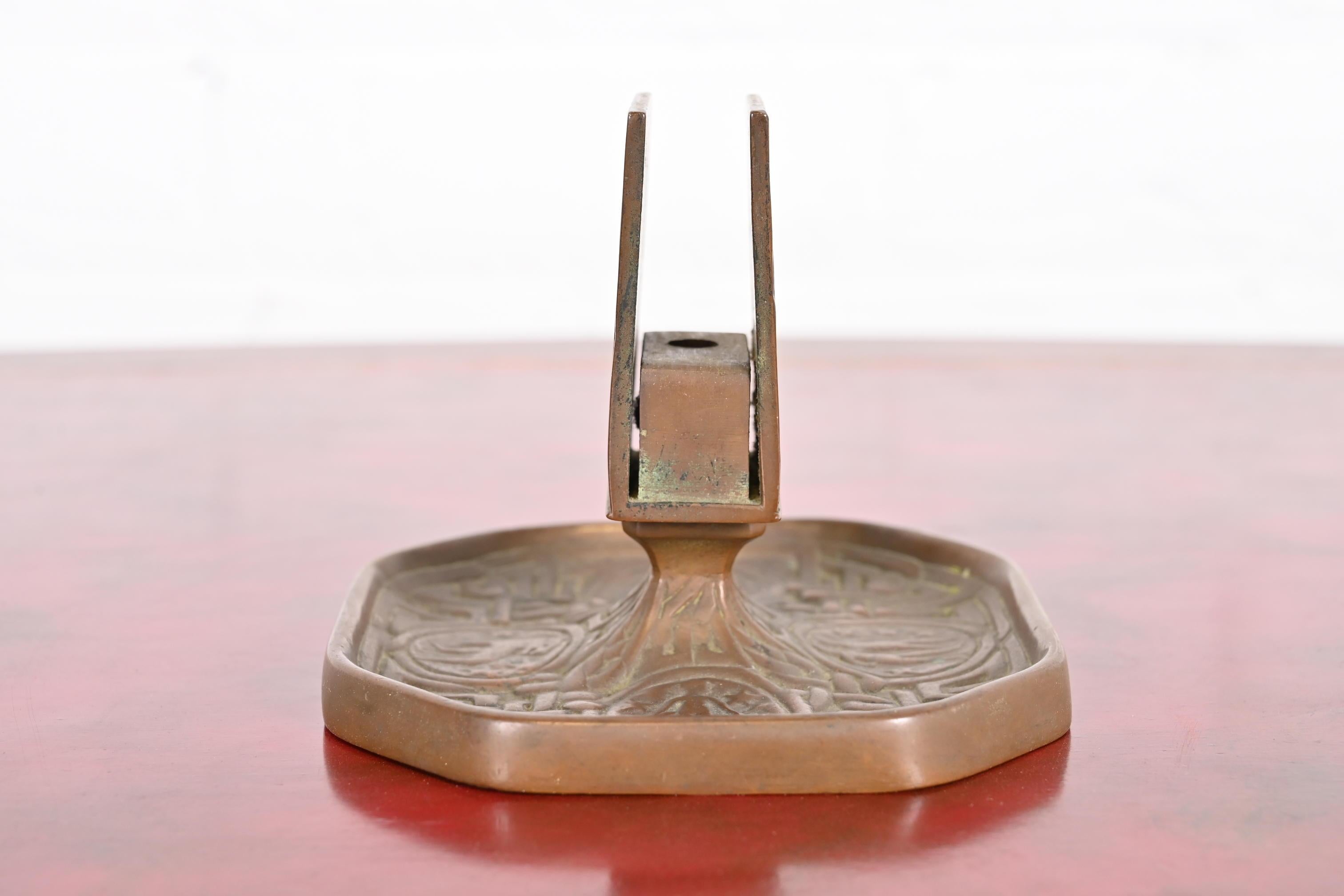Tiffany Studios New York Zodiac Bronze Match Box Holder For Sale 4
