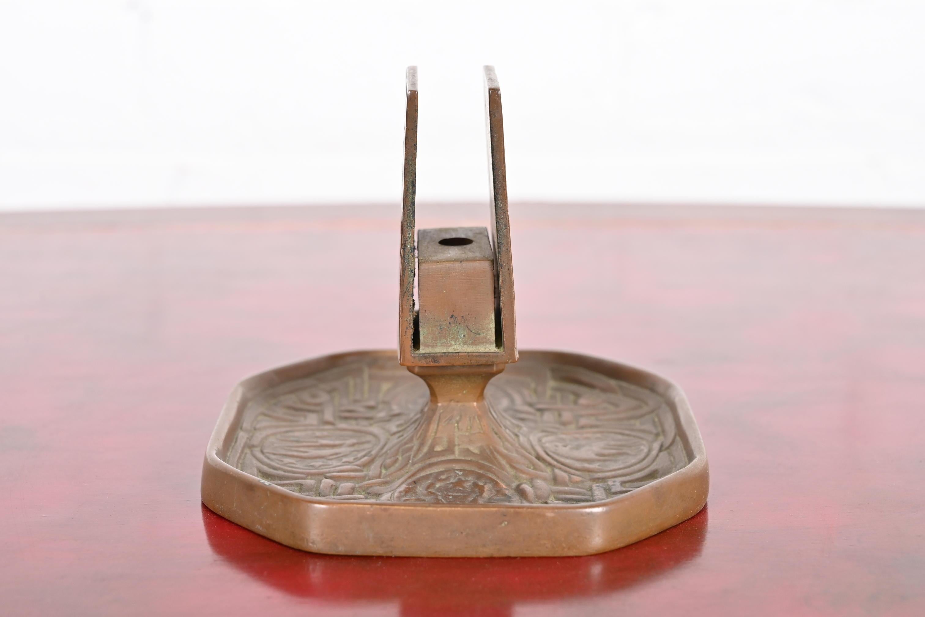 Tiffany Studios New York Zodiac Bronze Match Box Holder For Sale 8