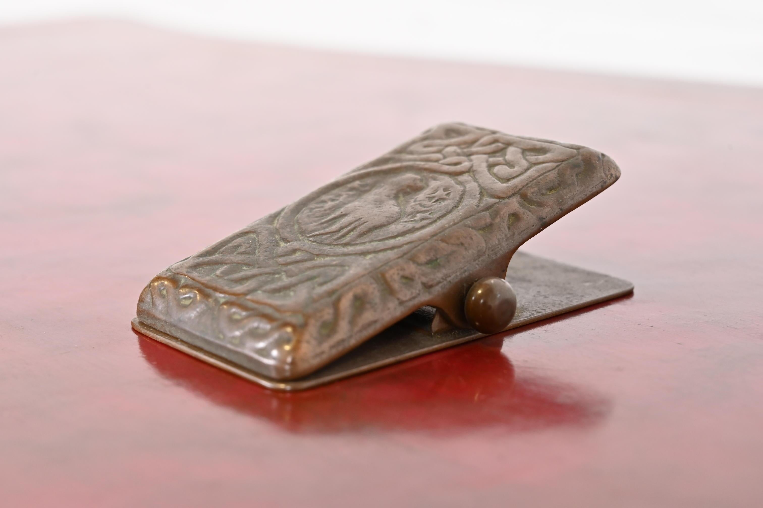 Arts and Crafts Tiffany Studios New York Zodiac Bronze Paper Clip