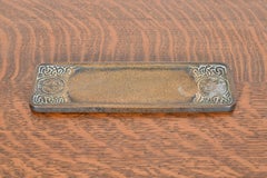 Tiffany Studios New York 'Zodiac' Bronze Pen Tray Desk Accessory, circa 1910