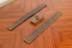 Tiffany Studios New York "Zodiac" Bronze Rocker Blotter and Blotter Ends