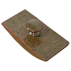 Tiffany Studios New York Zodiac Bronze Rocker Blotter