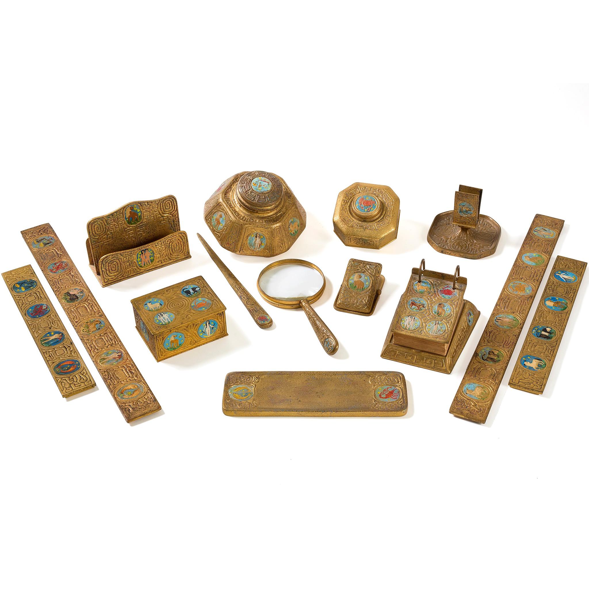 Américain Tiffany Studios New York, chemisiers de bureau Zodiac en vente