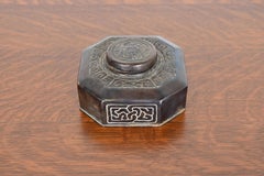 Tiffany Studios New York "Zodiac" Patinated Bronze Inkwell