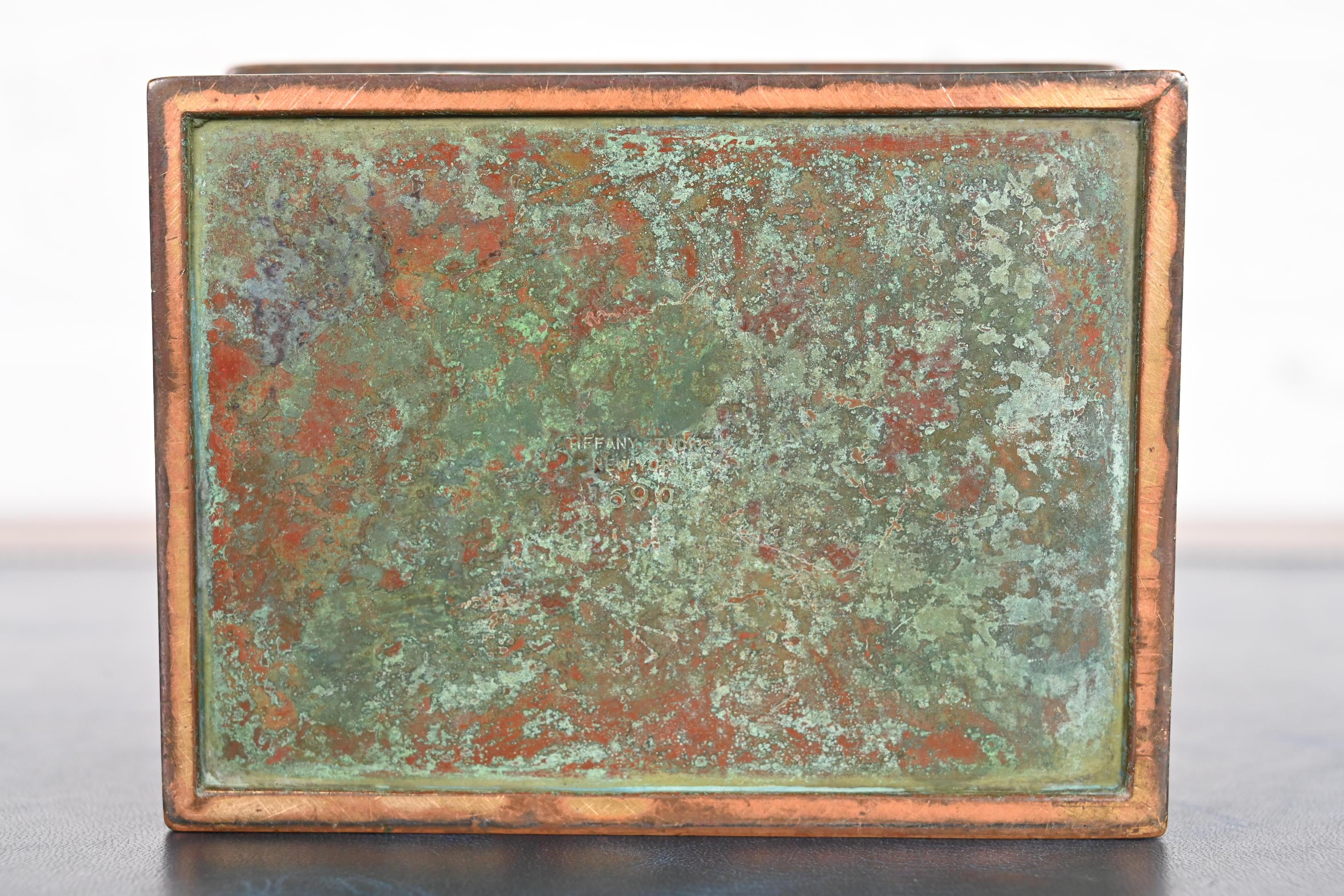 Tiffany Studios New York Zodiac Pattern Bronze Box 4