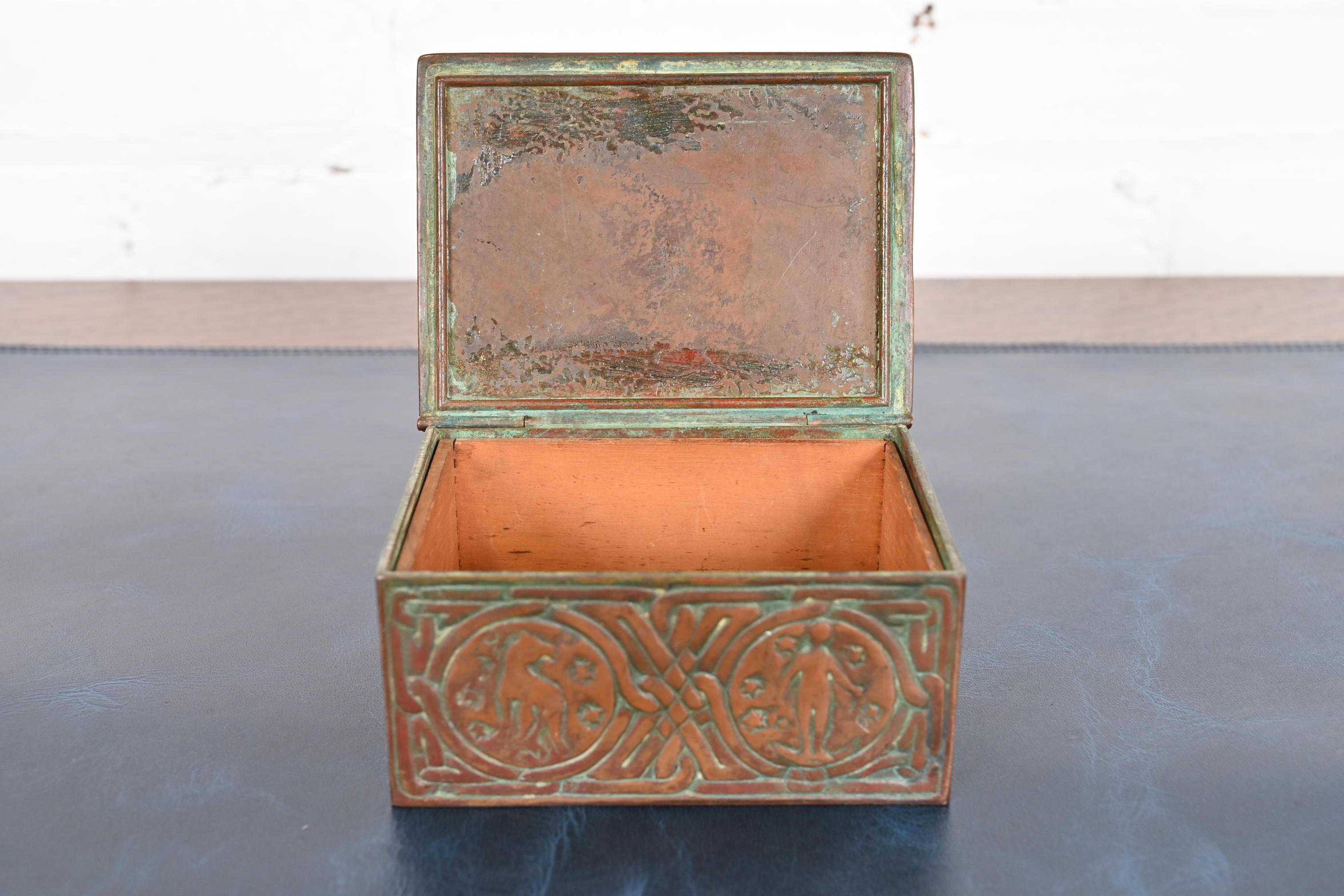 Tiffany Studios New York Zodiac Pattern Bronze Box 1