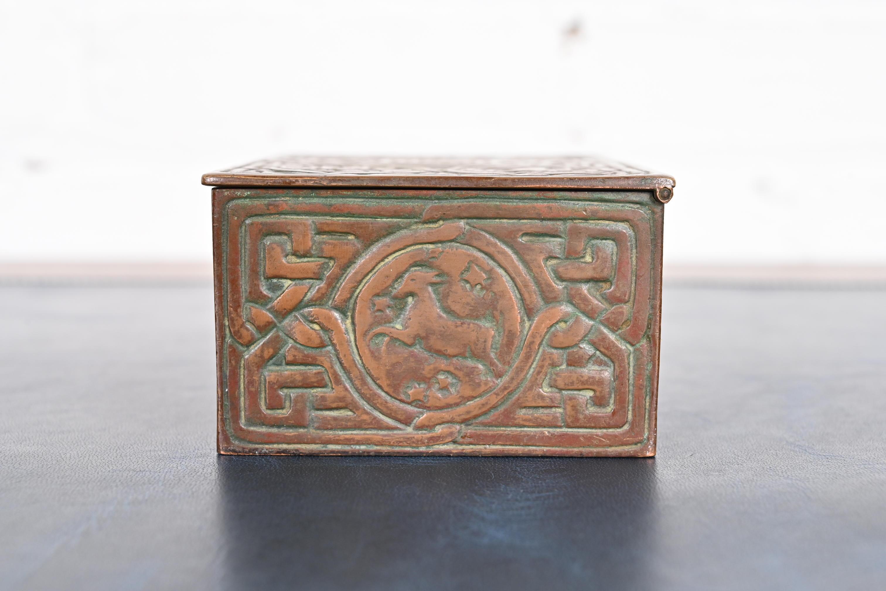 Tiffany Studios New York Zodiac Pattern Bronze Box 3