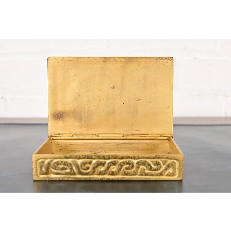 Tiffany Studios New York Zodiac Pattern Bronze Doré Box For Sale 4