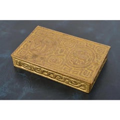 Tiffany Studios New York Zodiac Pattern Bronze Doré Box