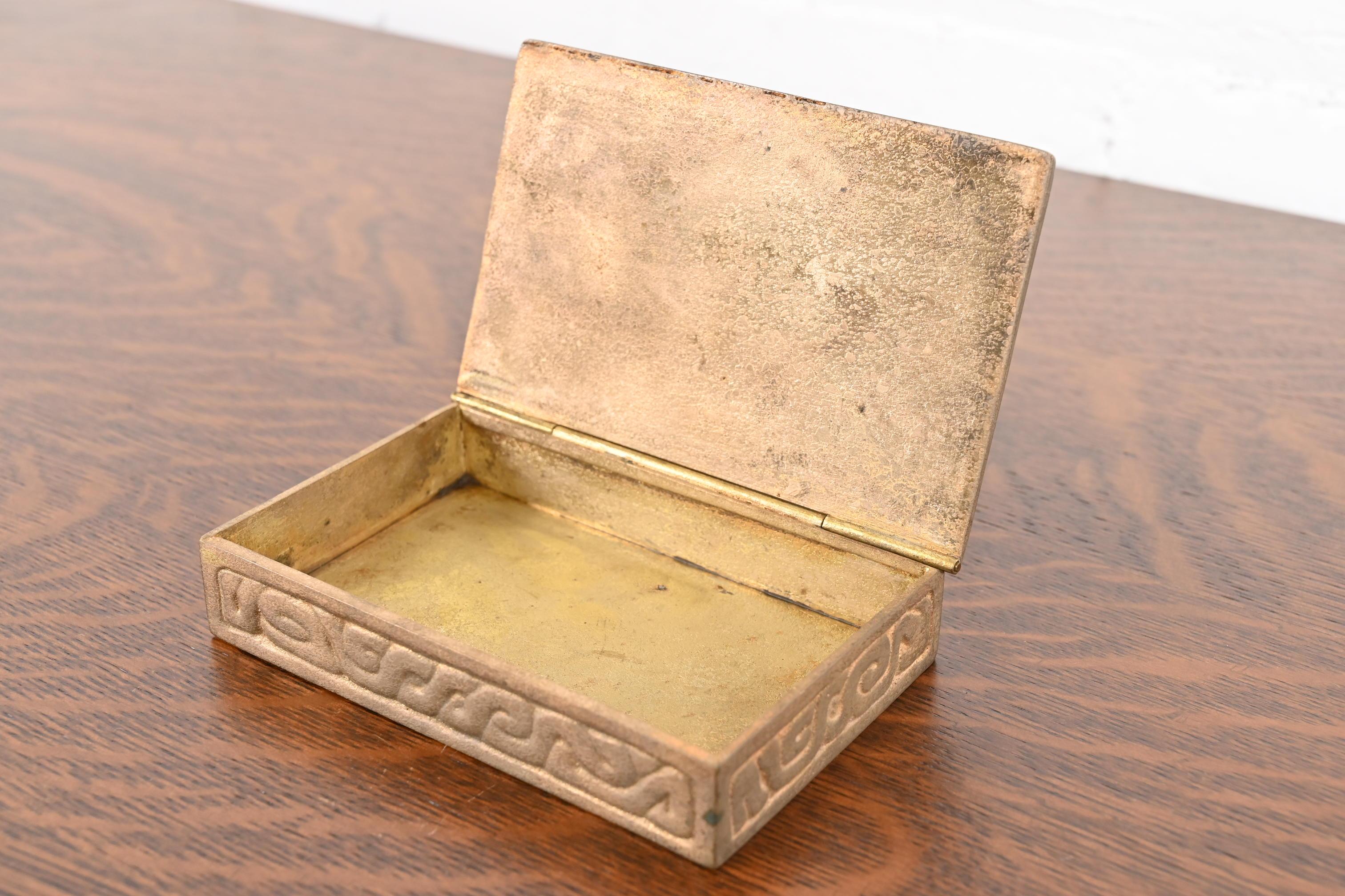 Tiffany Studios New York Zodiac Muster Bronze Doré Box im Angebot 1