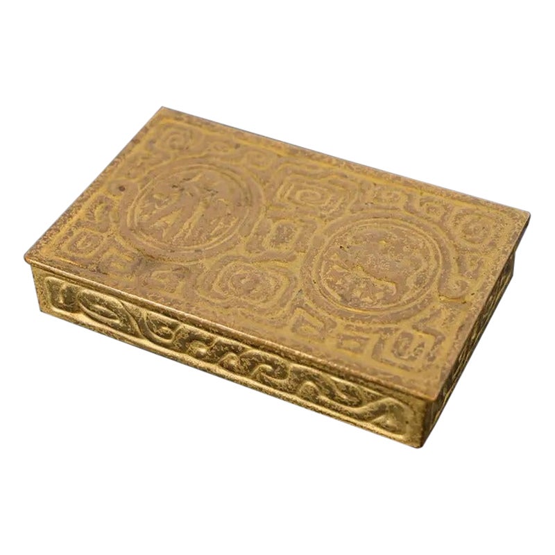 Tiffany Studios New York Zodiac Pattern Bronze Doré Box