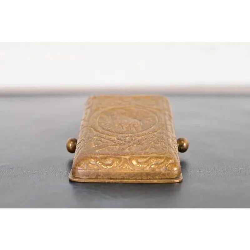 Tiffany Studios New York Zodiac Pattern Bronze Doré Large Paper Clip In Good Condition For Sale In South Bend, IN