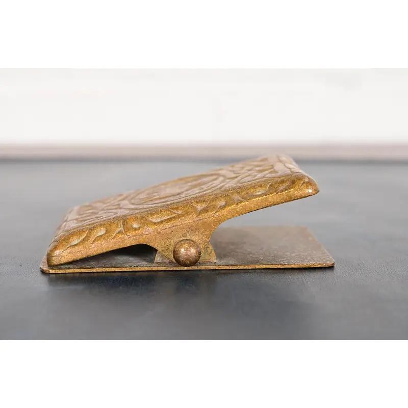 Tiffany Studios New York Zodiac Pattern Bronze Doré Large Paper Clip For Sale 1