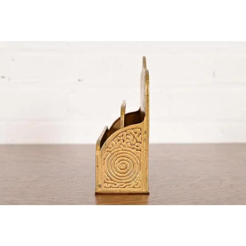 Tiffany Studios New York Zodiac Pattern Bronze Doré Letter Rack For Sale 4