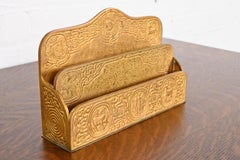Tiffany Studios New York Zodiac Pattern Bronze Doré Letter Rack