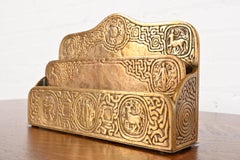 Tiffany Studios New York Zodiac Pattern Bronze Doré Letter Rack