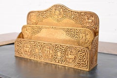 Tiffany Studios New York Zodiac Pattern Bronze Doré Letter Rack