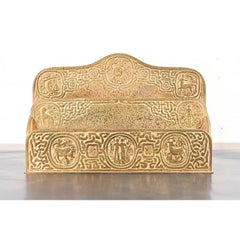 Tiffany Studios Nueva York Patrón del Zodíaco Doré de Bronce Estante para Cartas