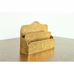 Tiffany Studios New York Zodiac Pattern Bronze Doré Letter Rack