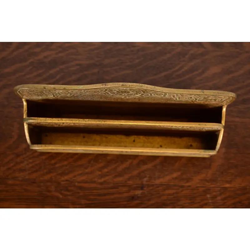 20th Century Tiffany Studios New York Zodiac Pattern Bronze Doré Letter Rack For Sale