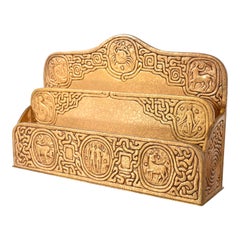 Tiffany Studios New York Zodiac Pattern Porta lettere in bronzo Doré