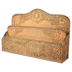 Tiffany Studios New York Zodiac Pattern Porta lettere in bronzo Doré