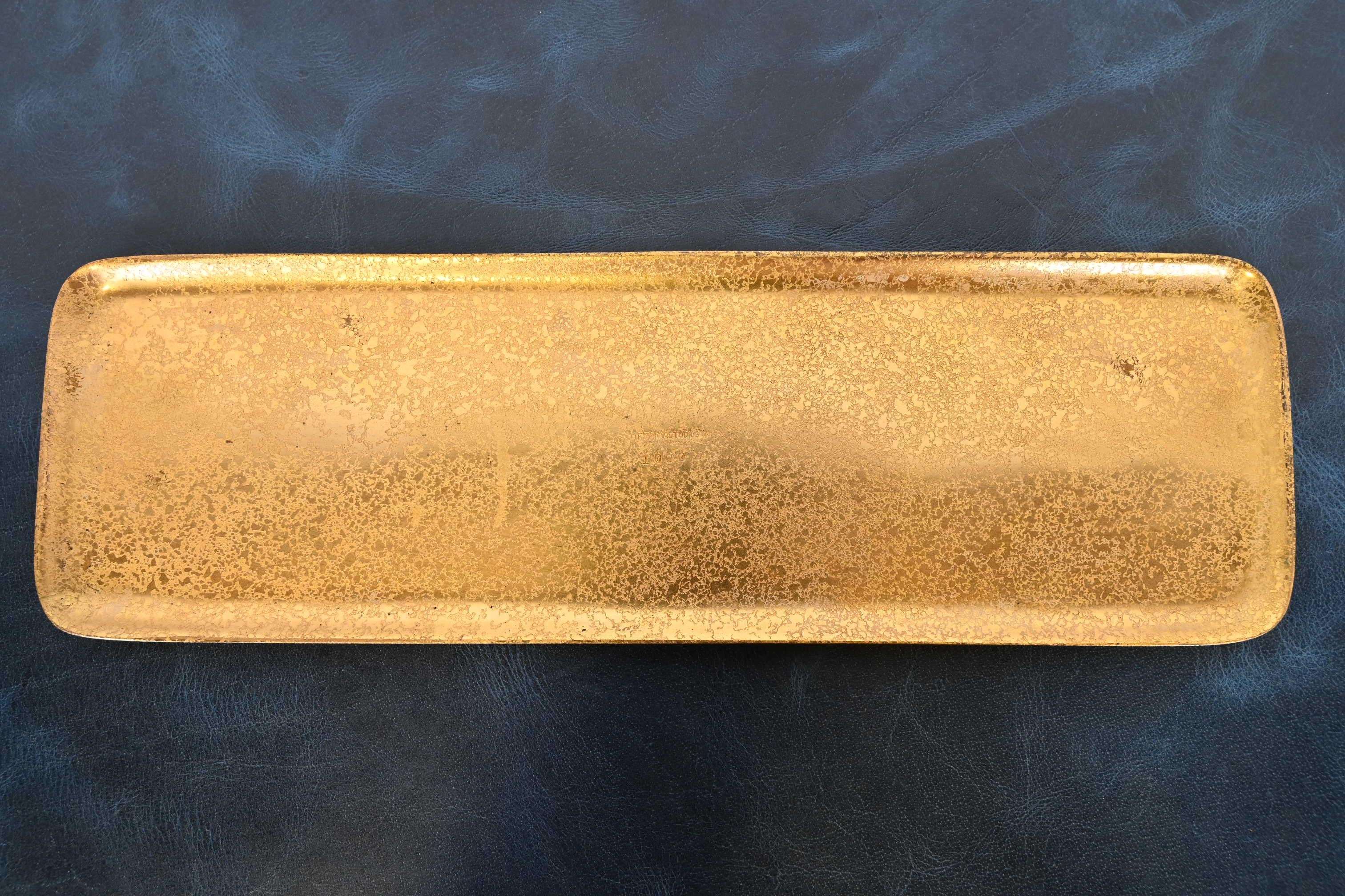 Tiffany Studios New York Zodiac Muster Bronze Doré Stift Tablett im Angebot 4