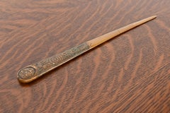 Tiffany Studios New York Zodiac Pattern Bronze Letter Opener