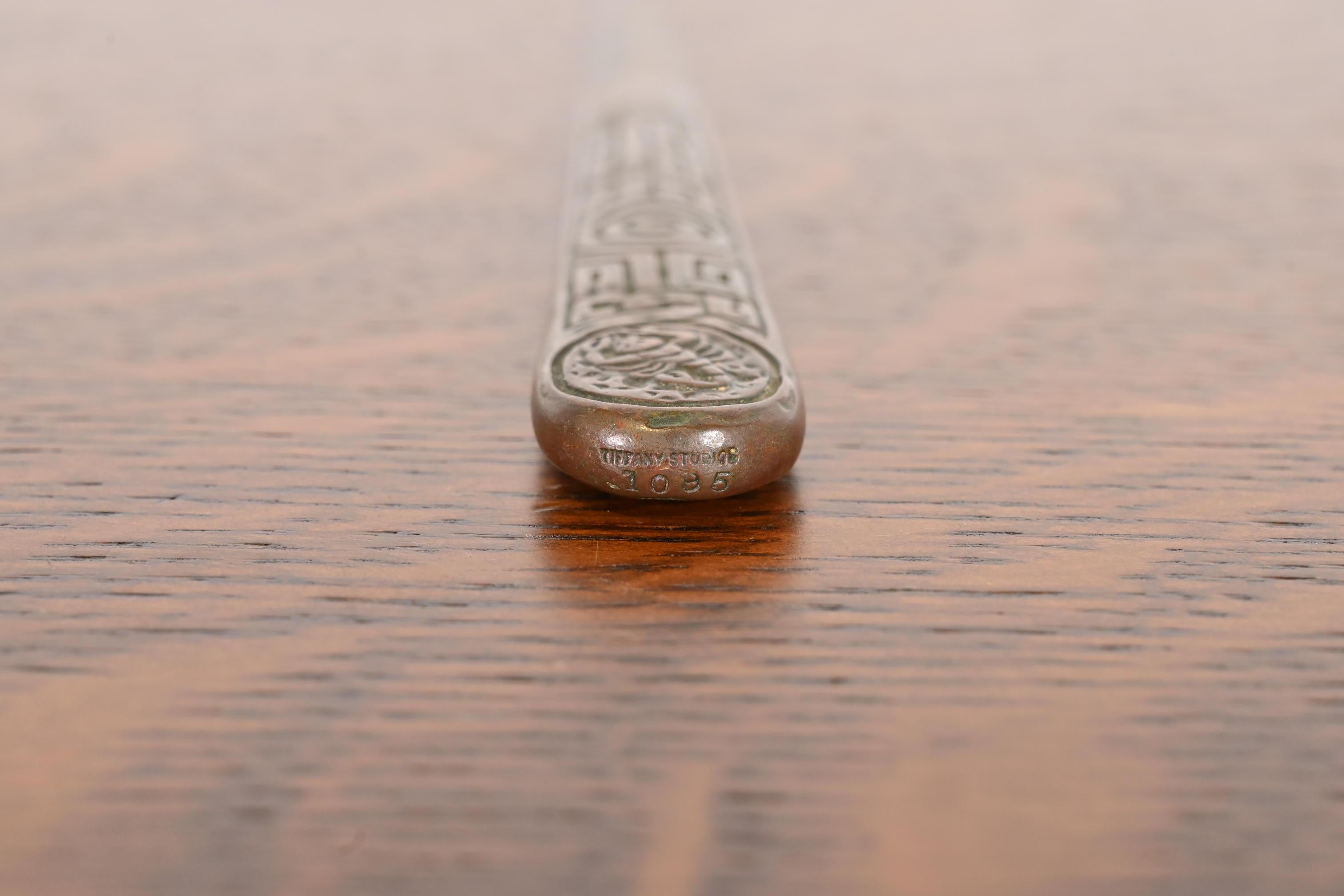 Tiffany Studios New York Zodiac Pattern Bronze Letter Opener 3