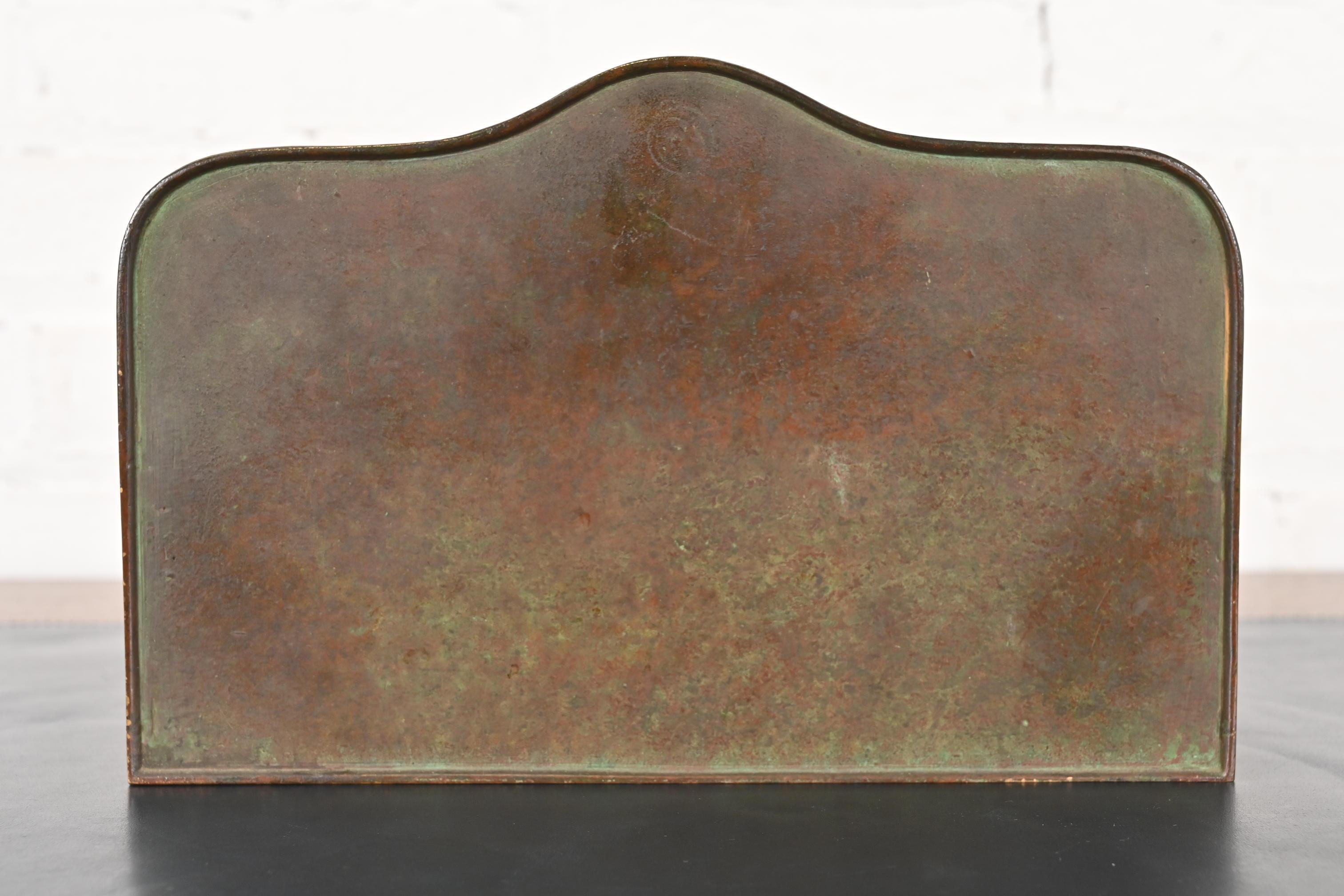 Tiffany Studios New York Zodiac Pattern Bronze Letter Rack For Sale 3