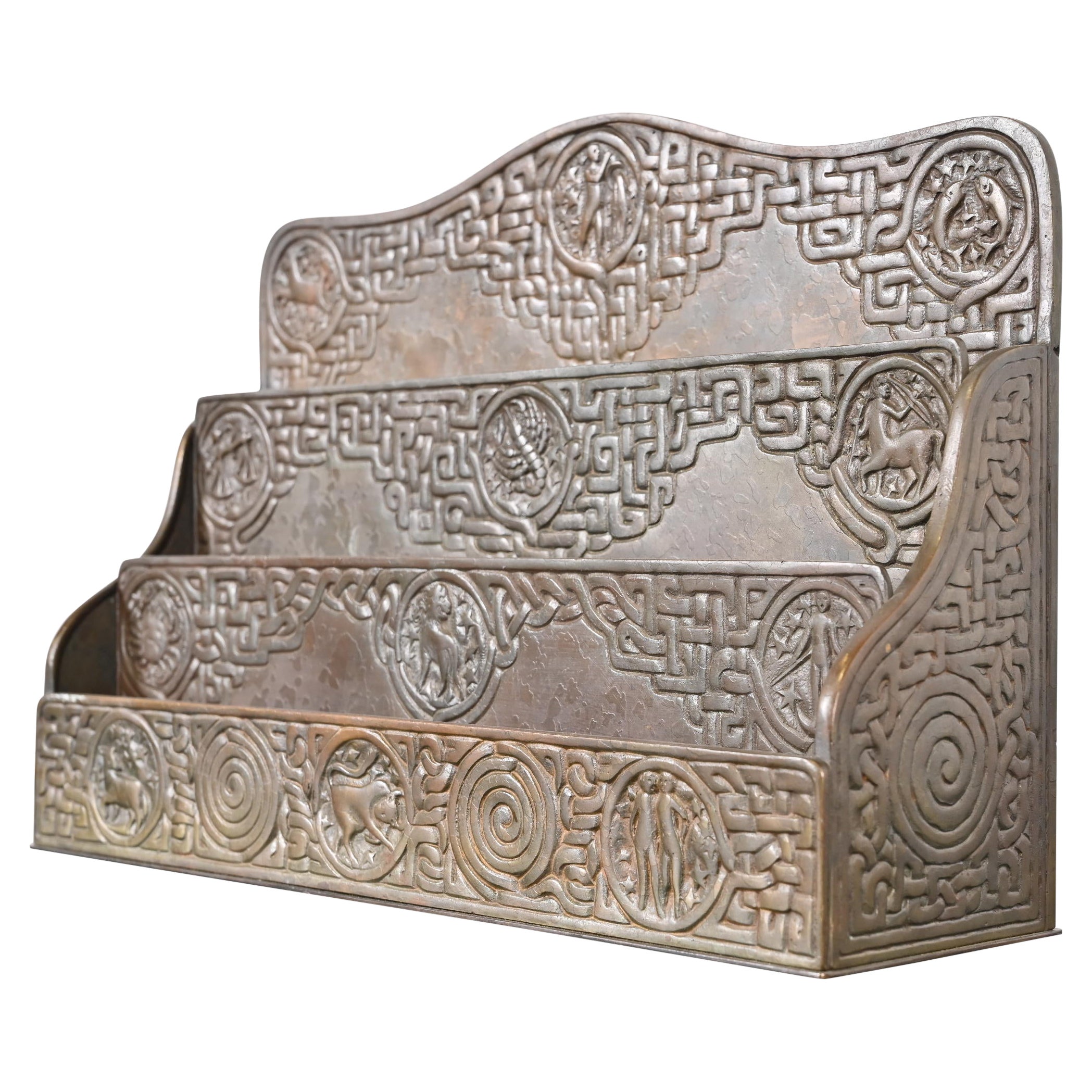 Tiffany Studios New York Zodiac Pattern Portalettere in bronzo