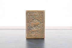 Tiffany Studios New York Zodiac Pattern Bronze Match Box Holder