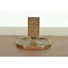 Tiffany Studios New York Zodiac Pattern Bronze Match Box Holder