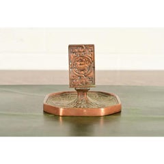 Tiffany Studios New York Zodiac Pattern Bronze Match Box Holder