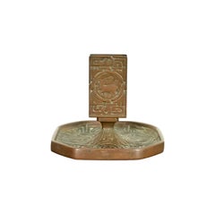 Tiffany Studios New York Zodiac Pattern Bronze Match Box Holder