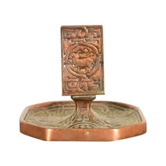 Tiffany Studios New York Zodiac Pattern Bronze Match Box Holder