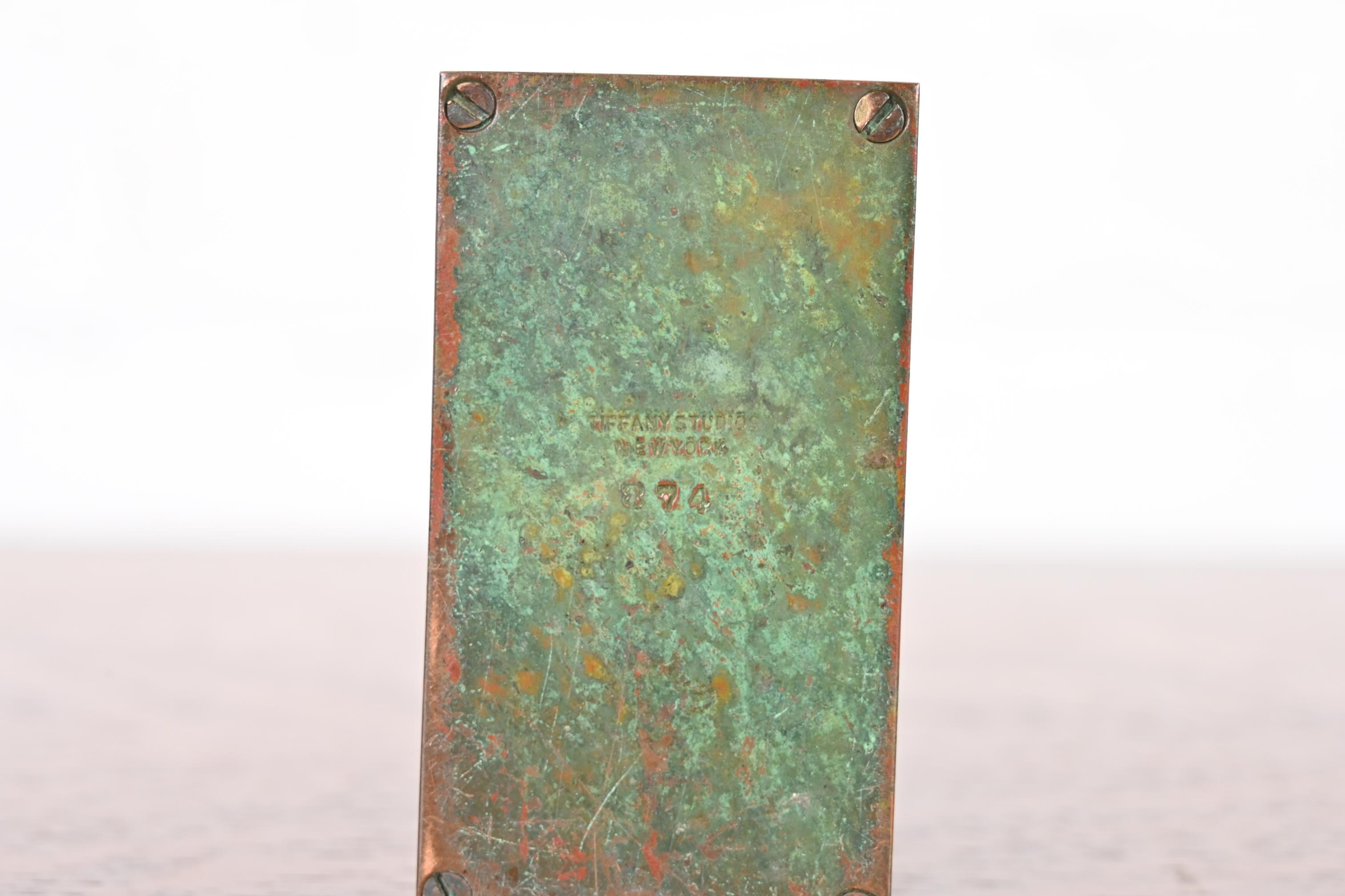 Tiffany Studios New York Zodiac Pattern Bilancia postale in bronzo in vendita 2