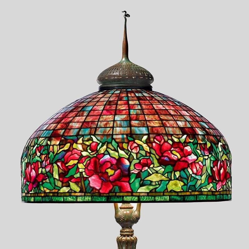 Tiffany Studios Peony Border Floor Tiffany Studios PEONY TABLE LAMP