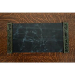 Tiffany Studios Pine Needle Bronze Blotter Ends With Leather Desk Blotter