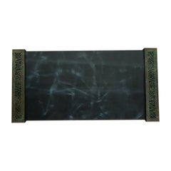 Tiffany Studios Pine Needle Bronze Blotter Ends With Leather Desk Blotter